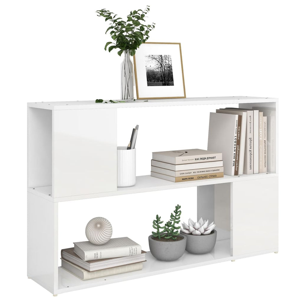 Boekenkast 100x24x63 cm spaanplaat hoogglans wit MeubelReus