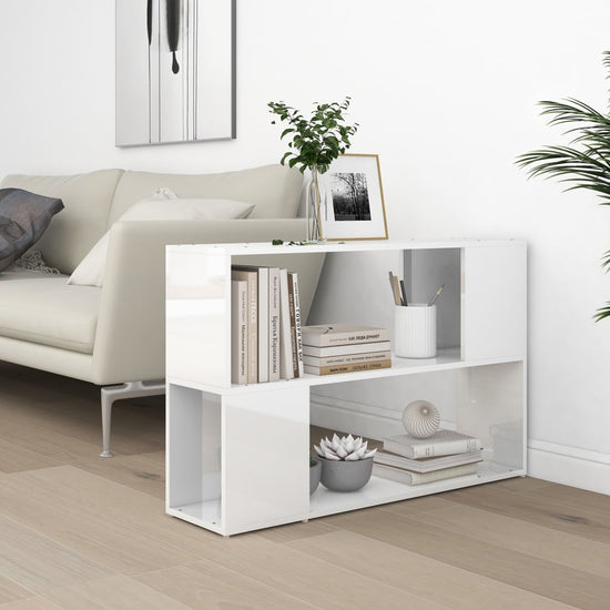 Boekenkast 100x24x63 cm spaanplaat hoogglans wit MeubelReus