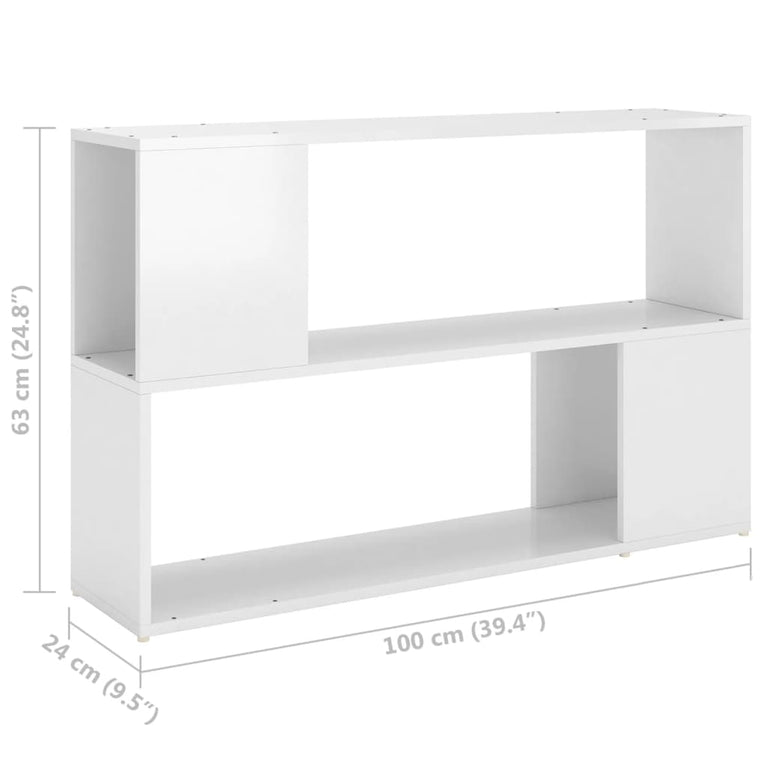 Boekenkast 100x24x63 cm spaanplaat hoogglans wit MeubelReus