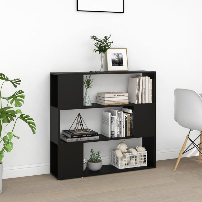 Boekenkast/kamerscherm 100x24x94 cm zwart