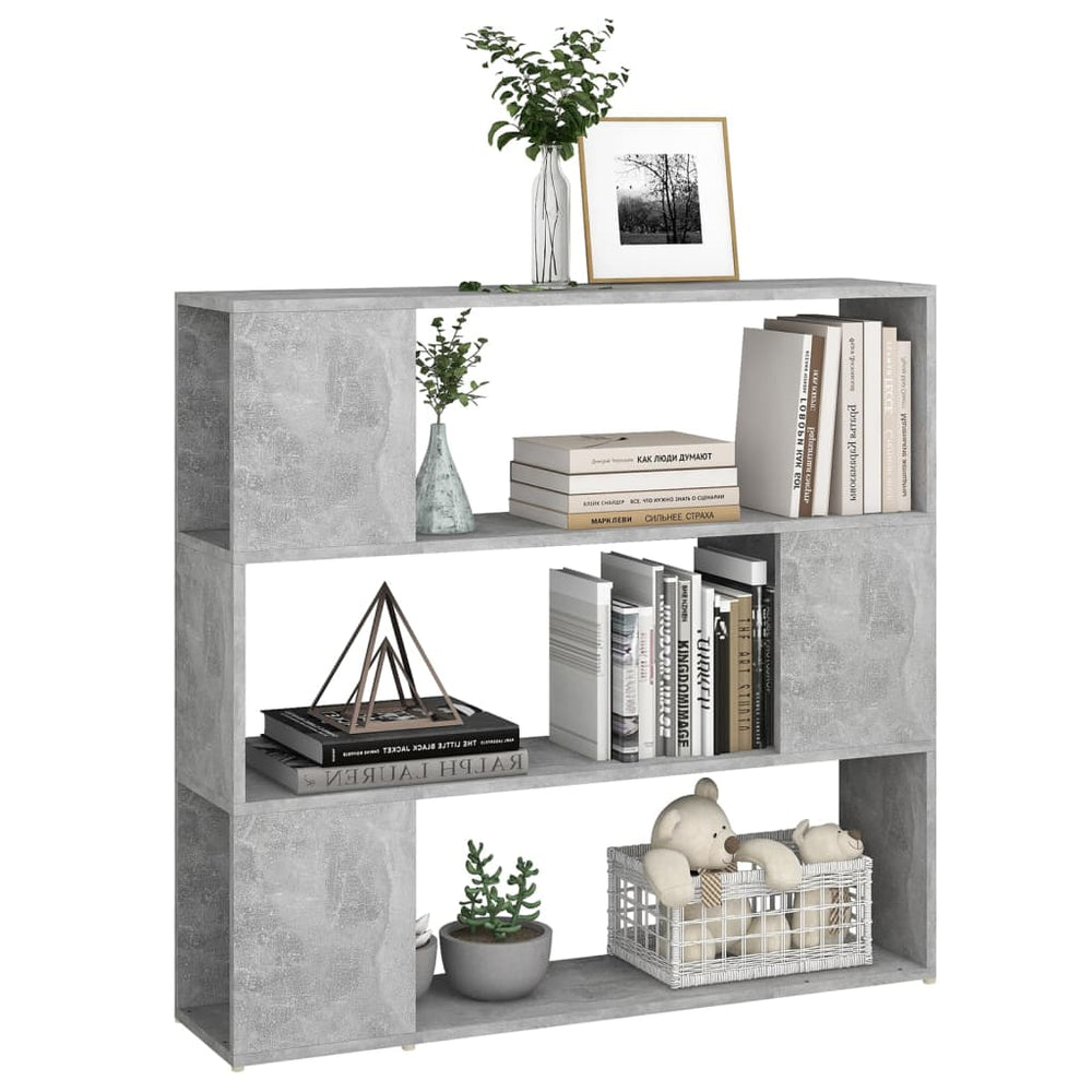 Boekenkast/kamerscherm 100x24x94 cm betongrijs MeubelReus