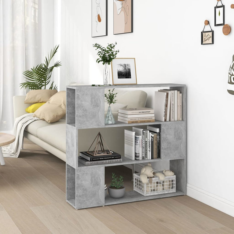 Boekenkast/kamerscherm 100x24x94 cm betongrijs MeubelReus
