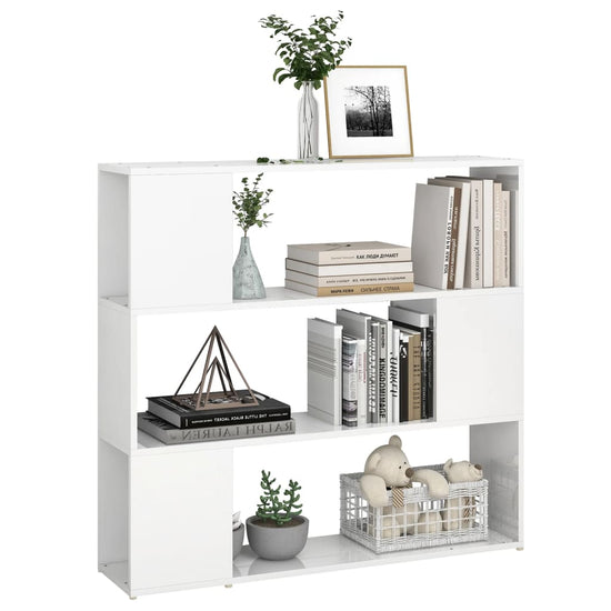 Boekenkast/kamerscherm 100x24x94 cm hoogglans wit MeubelReus