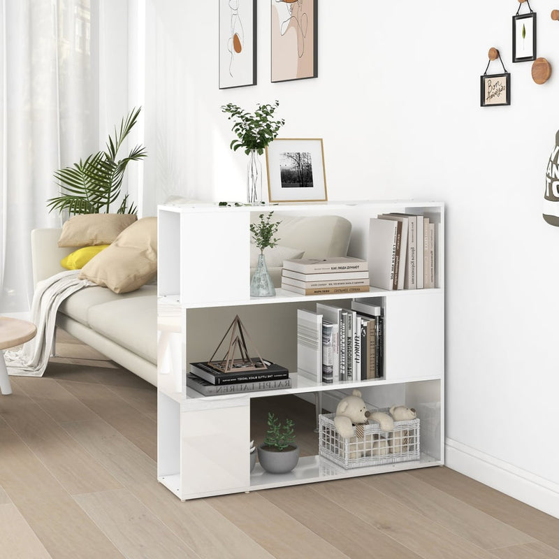 Boekenkast/kamerscherm 100x24x94 cm hoogglans wit MeubelReus