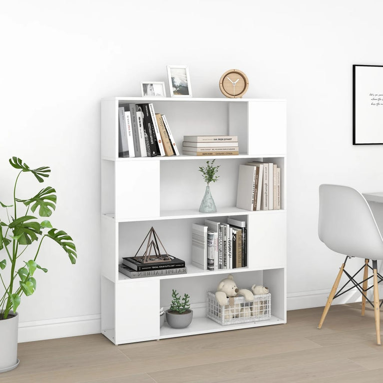 Boekenkast/kamerscherm 100x24x124 cm wit
