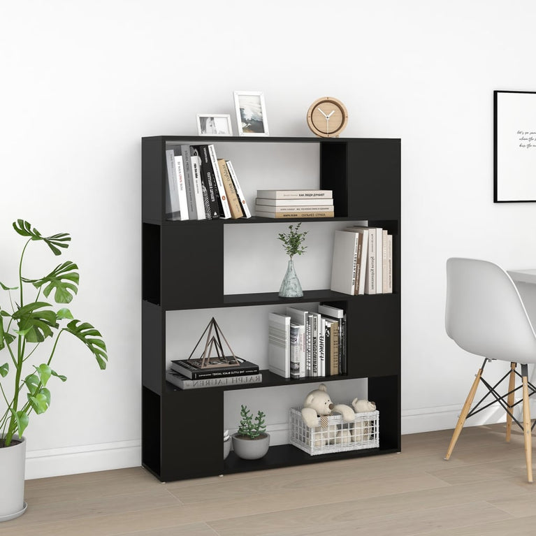 Boekenkast/kamerscherm 100x24x124 cm zwart MeubelReus
