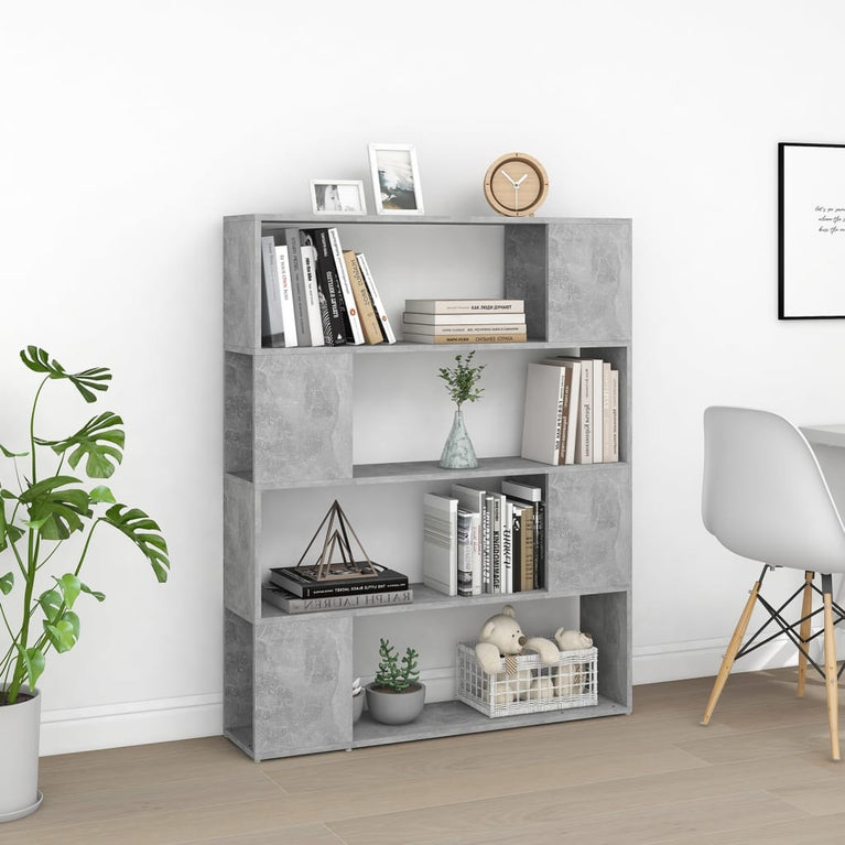 Boekenkast/kamerscherm 100x24x124 cm betongrijs