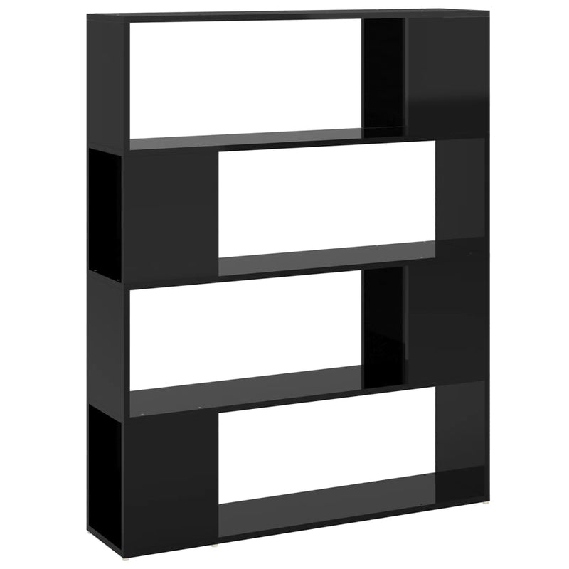 Boekenkast/kamerscherm 100x24x124 cm hoogglans zwart MeubelReus