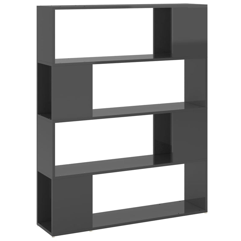 Boekenkast/kamerscherm 100x24x124 cm hoogglans grijs MeubelReus