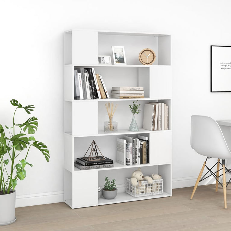 Boekenkast/kamerscherm 100x24x155 cm bewerkt hout wit