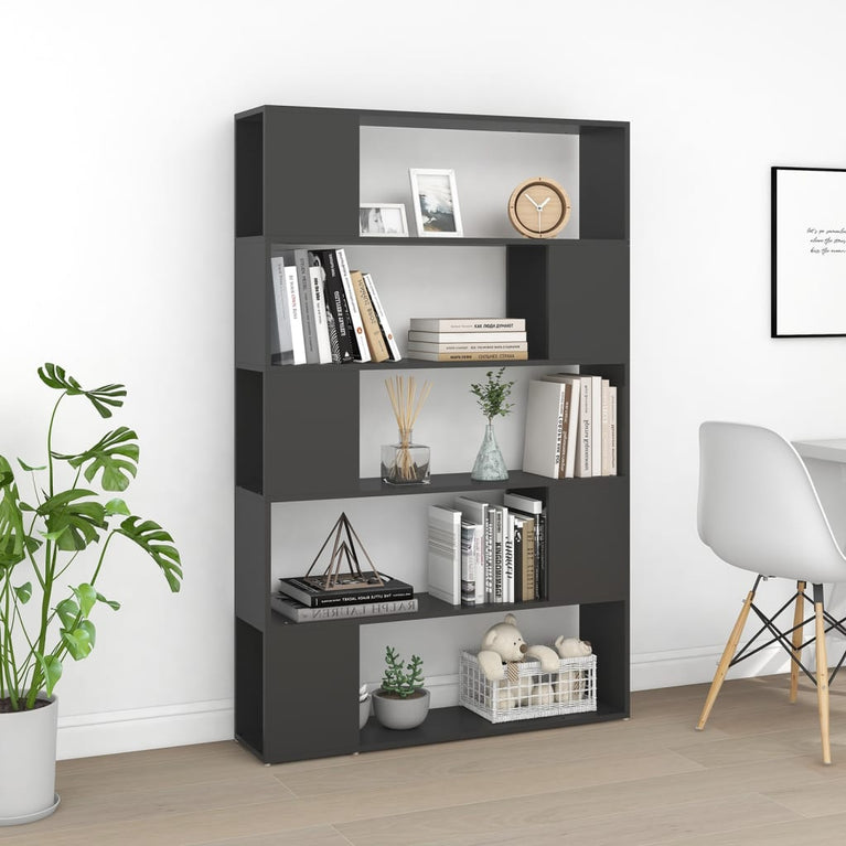 Boekenkast/kamerscherm 100x24x155 cm spaanplaat grijs MeubelReus