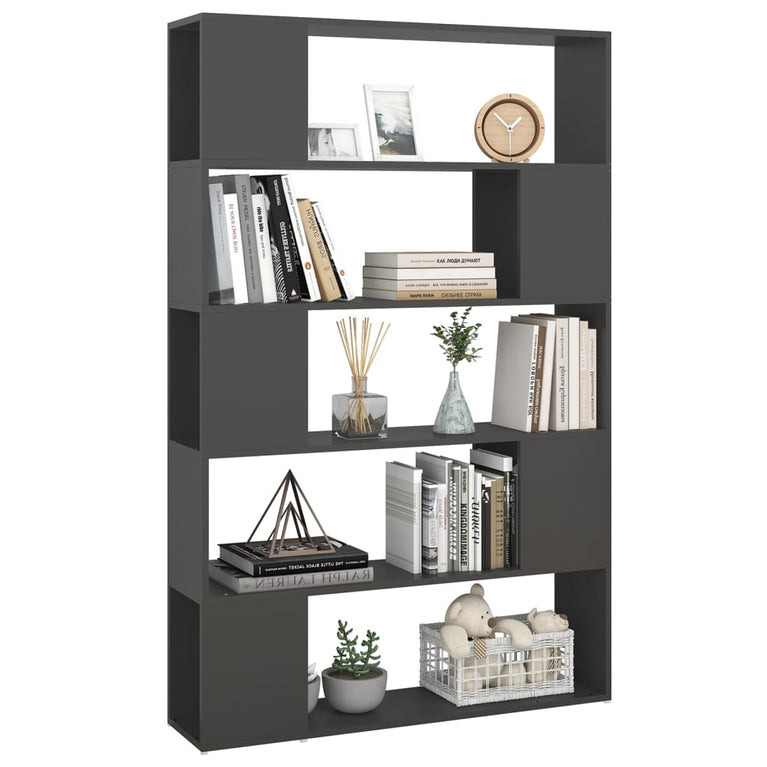 Boekenkast/kamerscherm 100x24x155 cm spaanplaat grijs MeubelReus