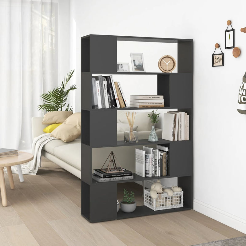 Boekenkast/kamerscherm 100x24x155 cm spaanplaat grijs MeubelReus