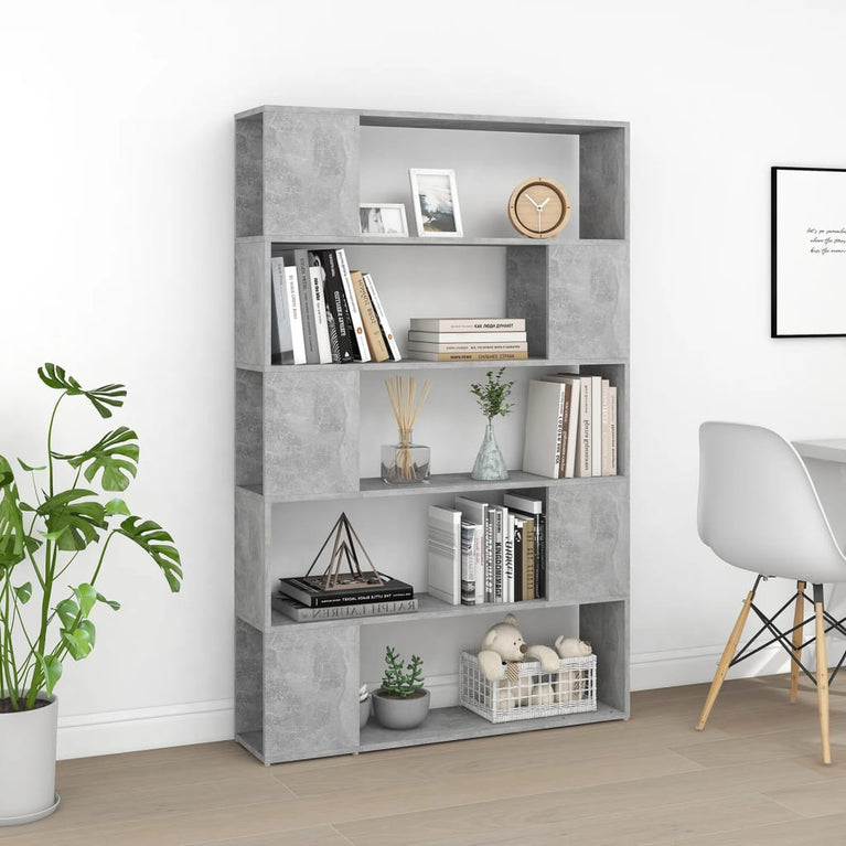 Boekenkast/kamerscherm 100x24x155 cm spaanplaat betongrijs MeubelReus