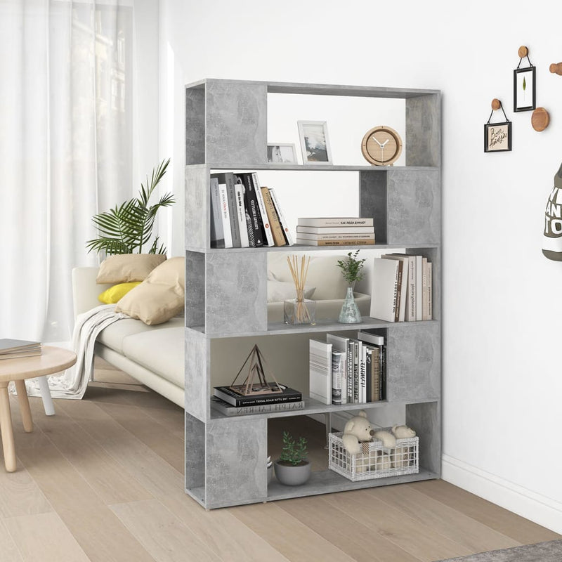 Boekenkast/kamerscherm 100x24x155 cm spaanplaat betongrijs MeubelReus