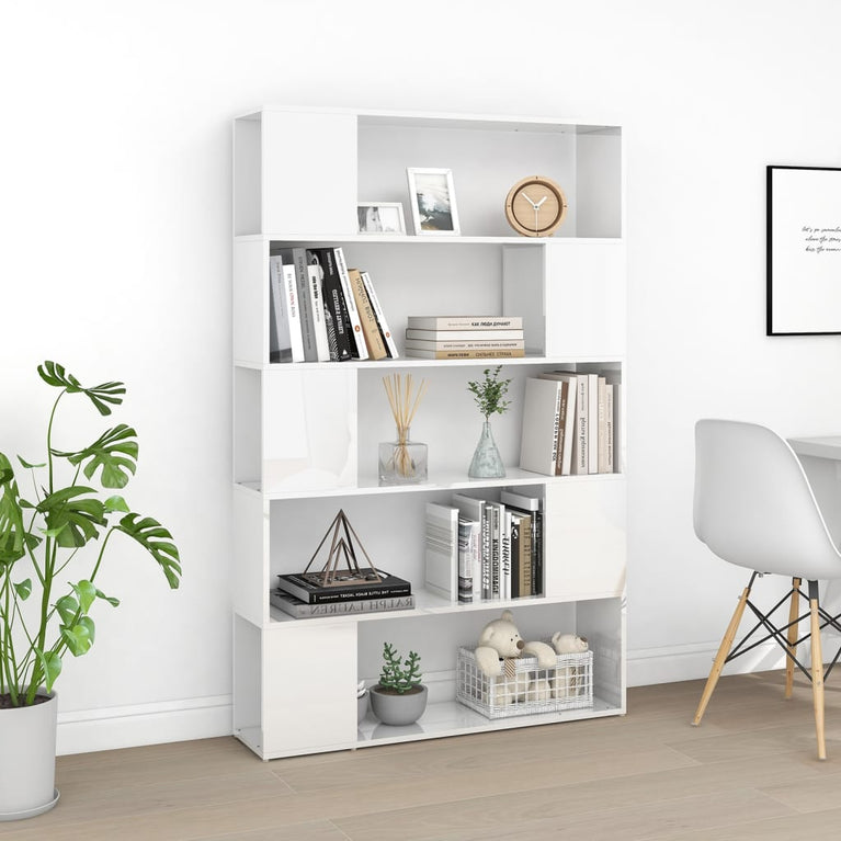 Boekenkast/kamerscherm bewerkt hout hoogglans wit MeubelReus