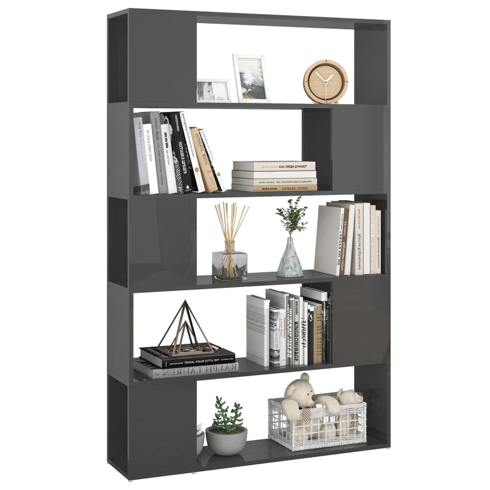 Boekenkast/kamerscherm bewerkt hout hoogglans grijs MeubelReus