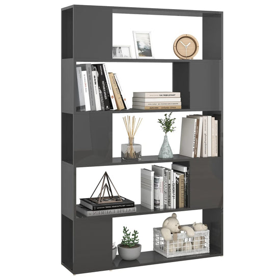 Boekenkast/kamerscherm bewerkt hout hoogglans grijs MeubelReus