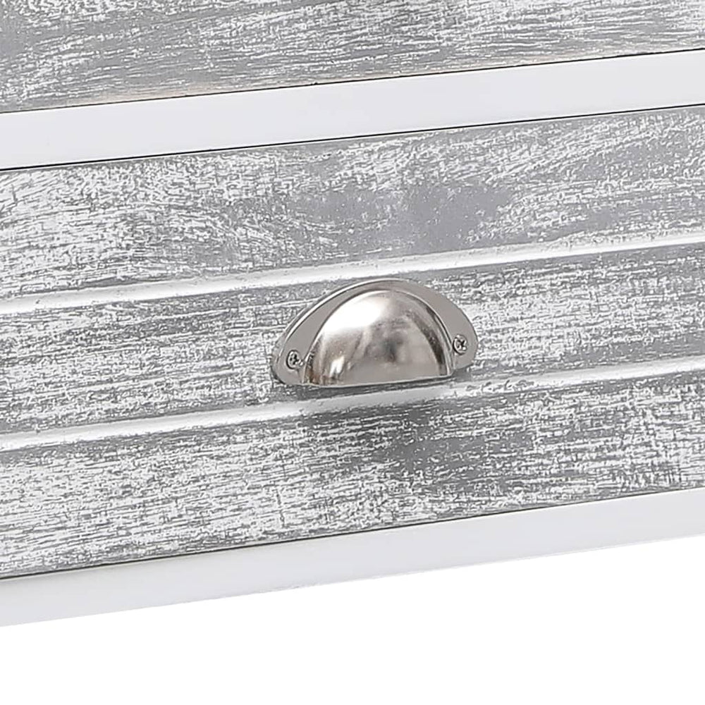 Tv-meubel 108x30x40 cm massief paulowniahout wit en grijs MeubelReus