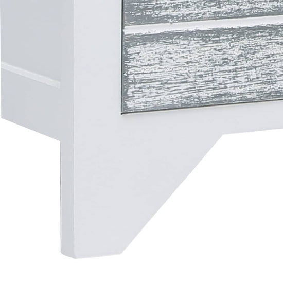 Tv-meubel 108x30x40 cm massief paulowniahout wit en grijs MeubelReus