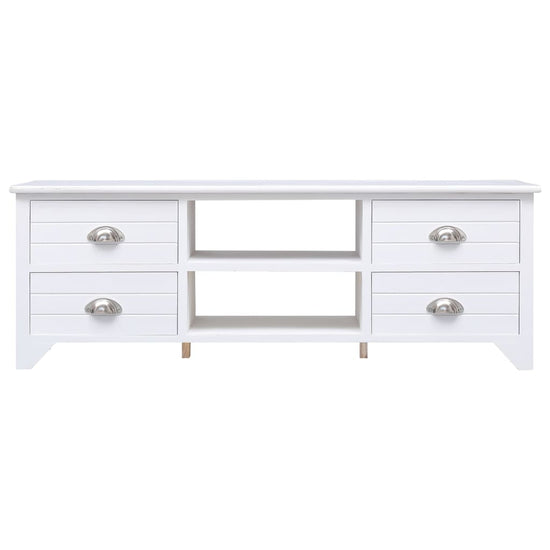Tv-meubel 108x30x40 cm massief paulowniahout wit MeubelReus