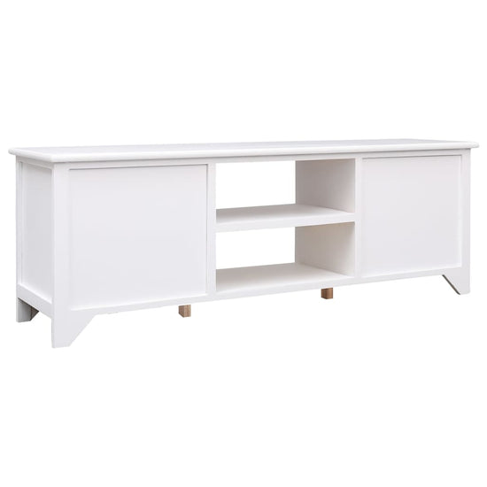 Tv-meubel 108x30x40 cm massief paulowniahout wit MeubelReus