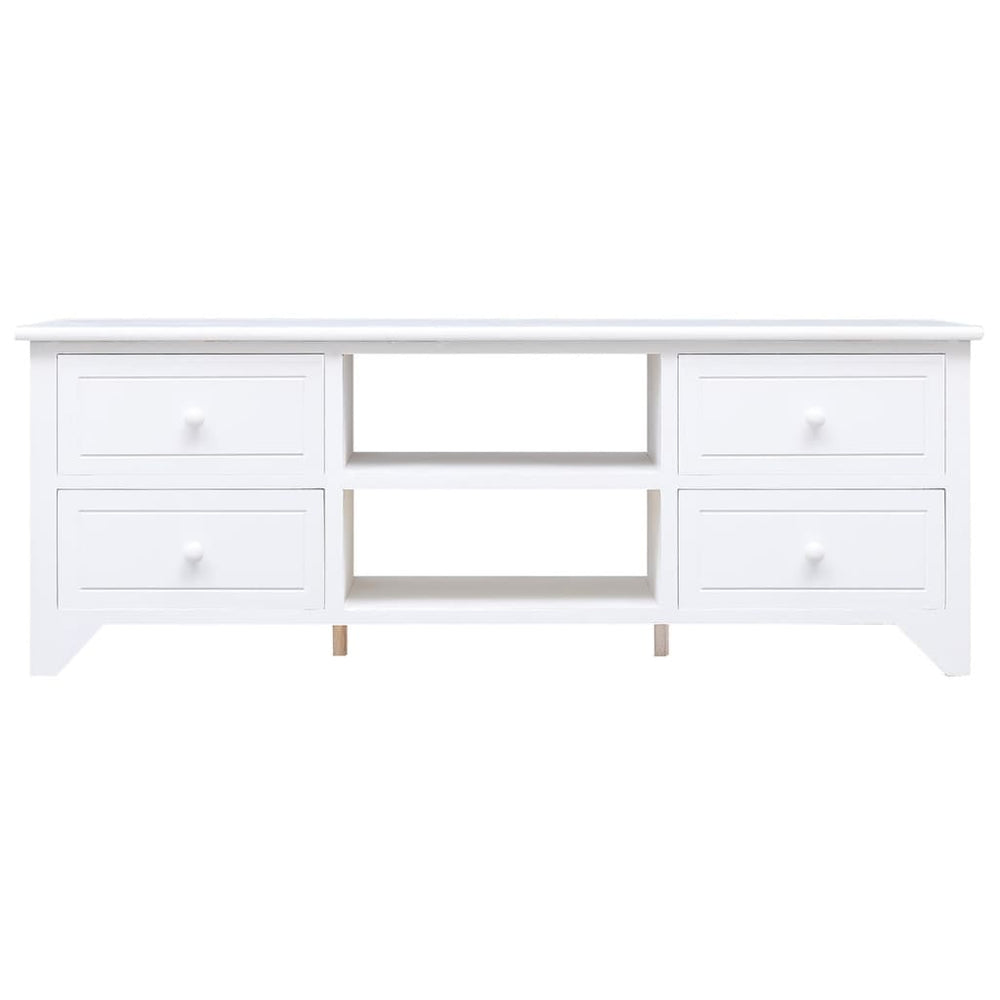 Tv-meubel 108x30x40 cm massief paulowniahout wit MeubelReus