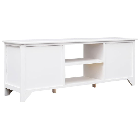 Tv-meubel 108x30x40 cm massief paulowniahout wit MeubelReus