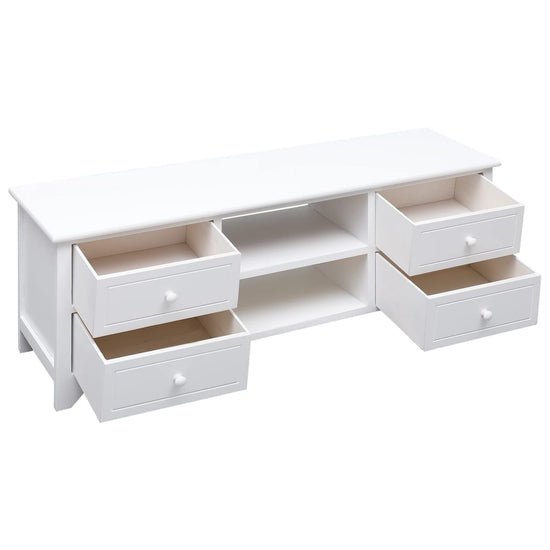 Tv-meubel 108x30x40 cm massief paulowniahout wit MeubelReus