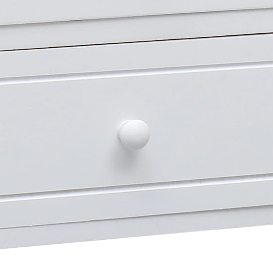 Tv-meubel 108x30x40 cm massief paulowniahout wit MeubelReus