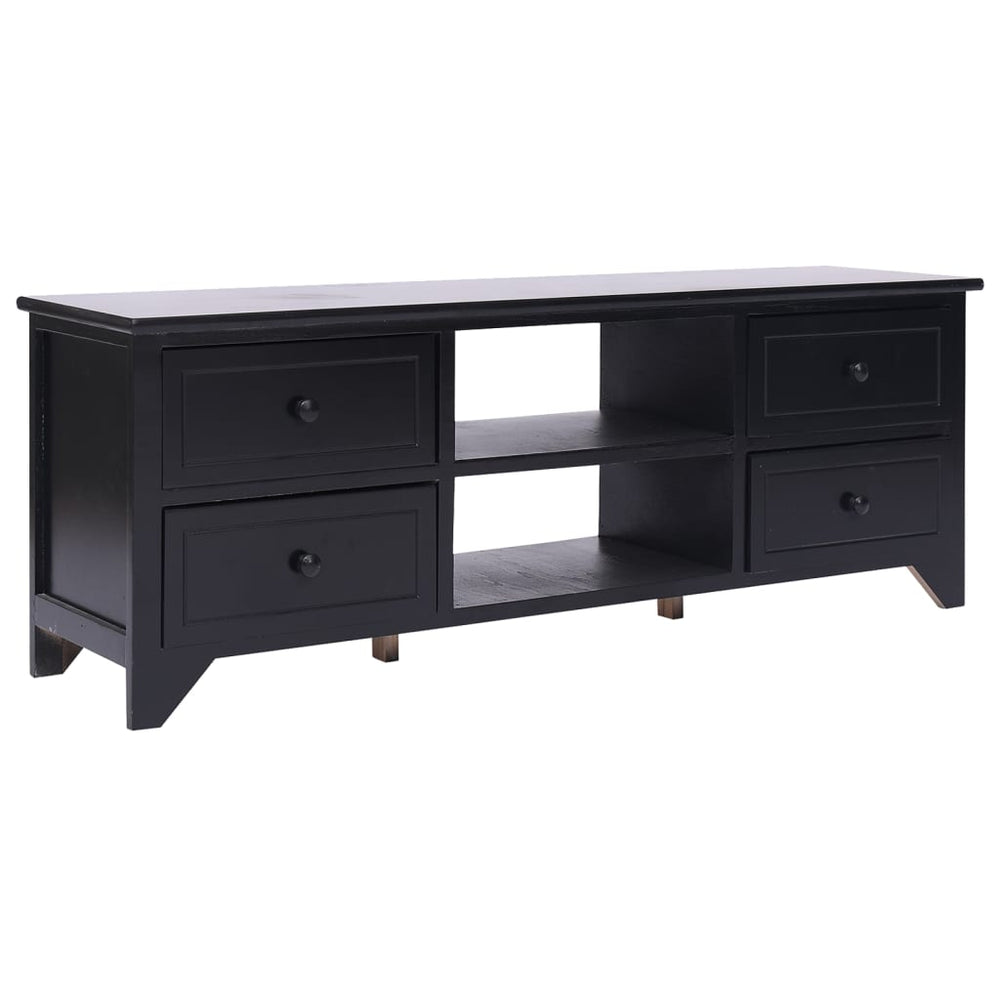 Tv-meubel 108x30x40 cm massief paulowniahout zwart MeubelReus