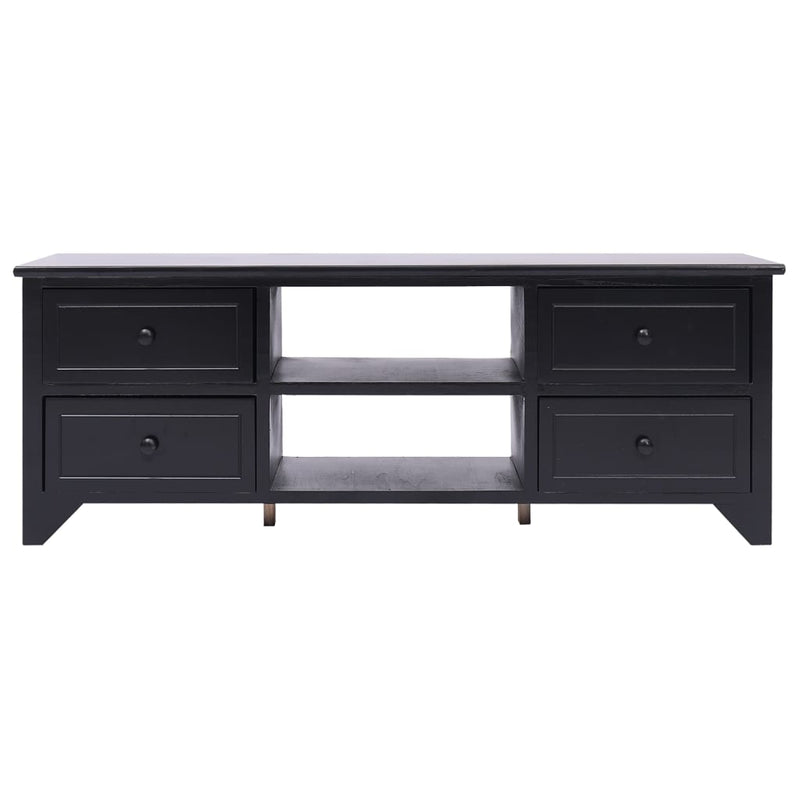 Tv-meubel 108x30x40 cm massief paulowniahout zwart MeubelReus