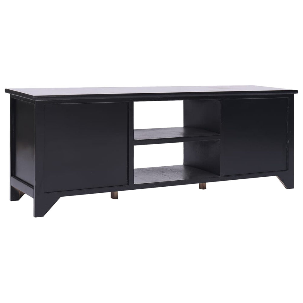 Tv-meubel 108x30x40 cm massief paulowniahout zwart MeubelReus