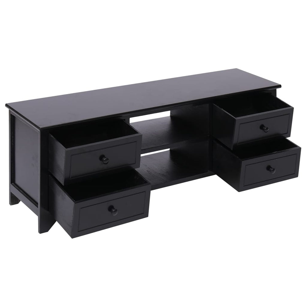 Tv-meubel 108x30x40 cm massief paulowniahout zwart MeubelReus