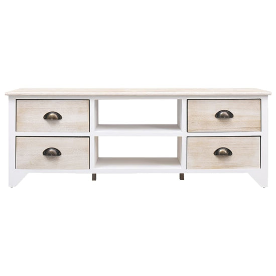 Tv-meubel 108x30x40 cm massief paulowniahout MeubelReus