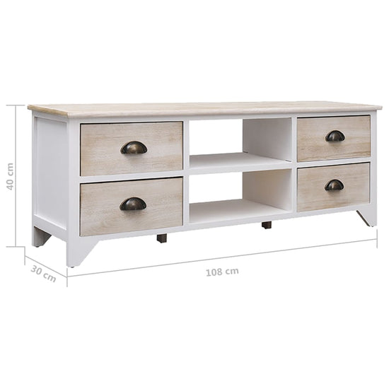 Tv-meubel 108x30x40 cm massief paulowniahout MeubelReus