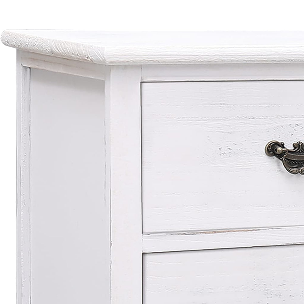Tv-meubel 108x30x40 cm massief paulowniahout antiekwit MeubelReus