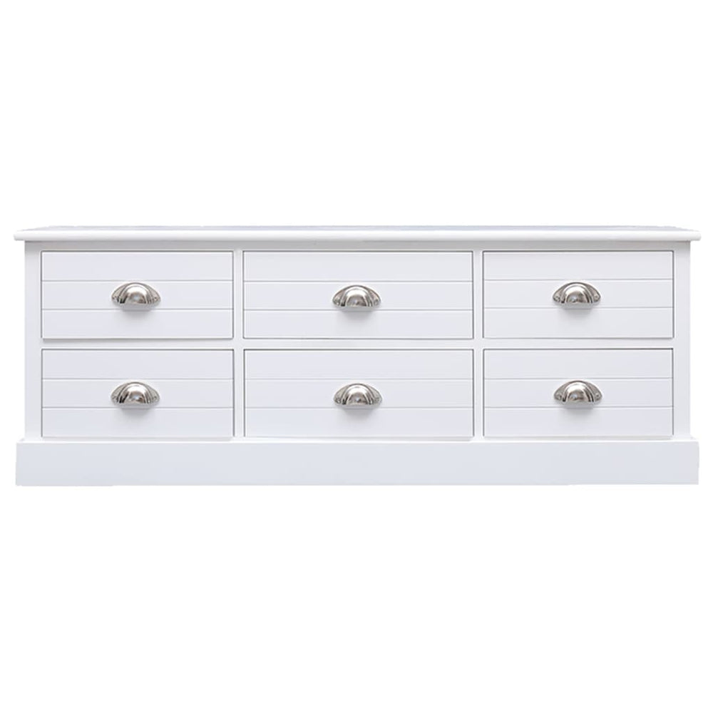 Tv-meubel 108x30x40 cm massief paulowniahout wit MeubelReus