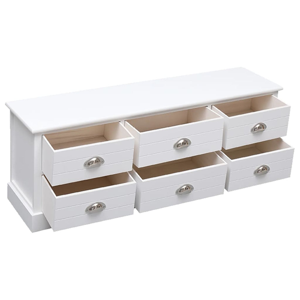 Tv-meubel 108x30x40 cm massief paulowniahout wit MeubelReus