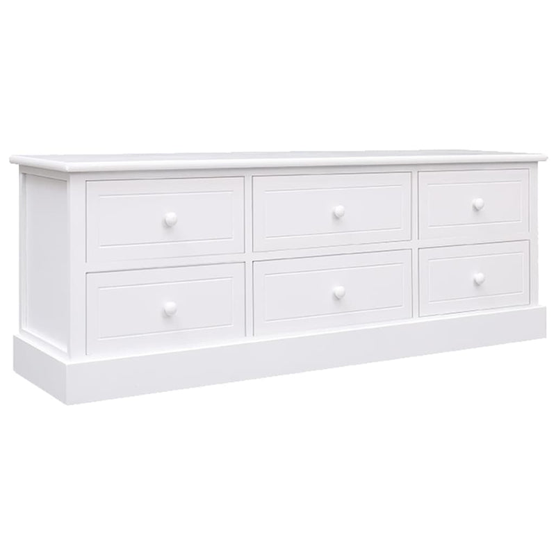 Tv-meubel 108x30x40 cm massief paulowniahout wit MeubelReus