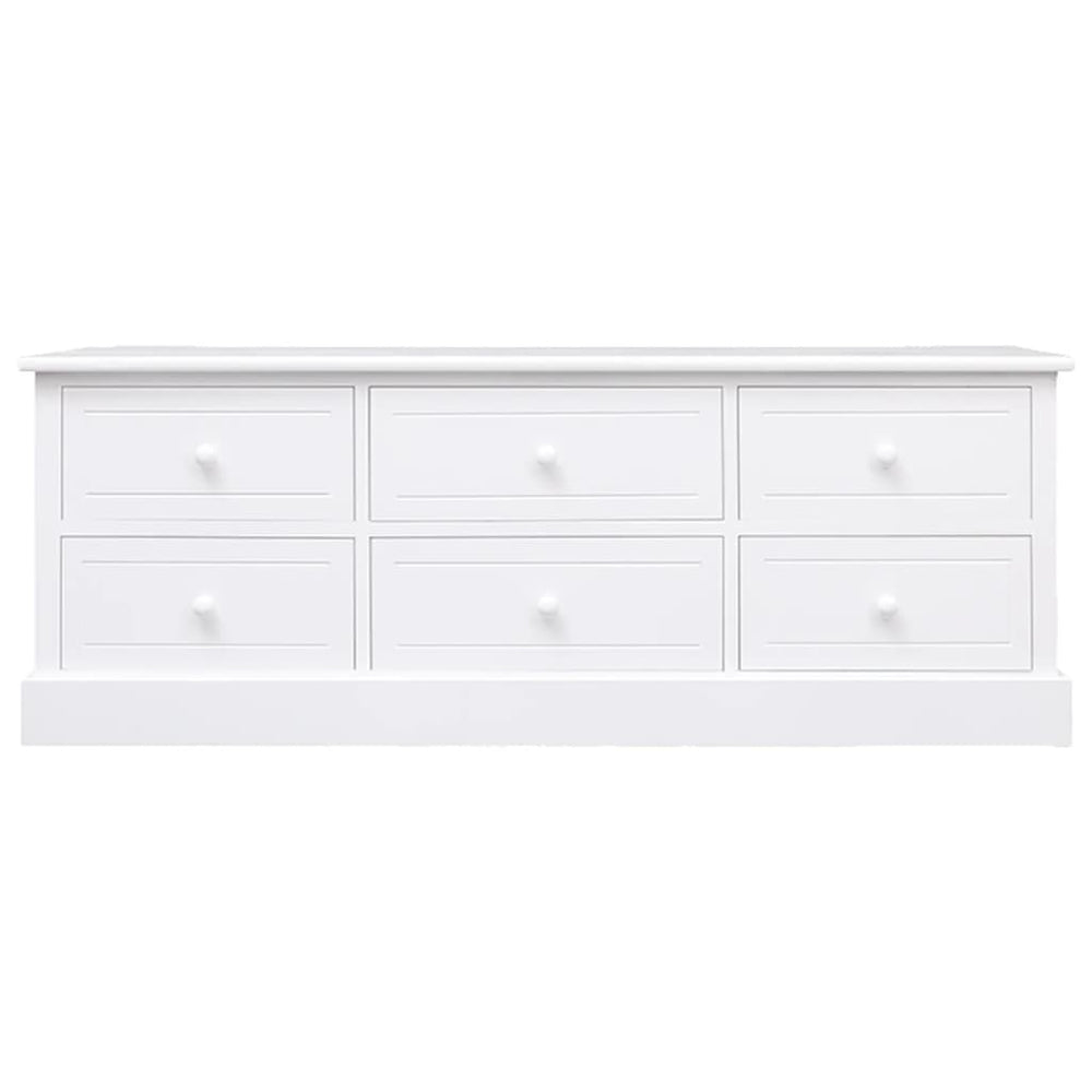 Tv-meubel 108x30x40 cm massief paulowniahout wit MeubelReus