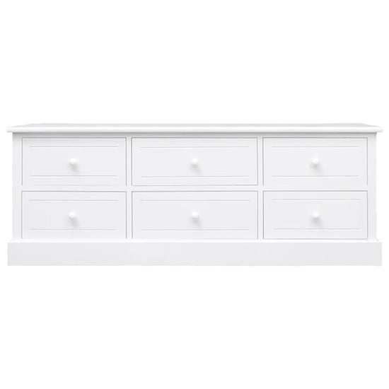 Tv-meubel 108x30x40 cm massief paulowniahout wit MeubelReus