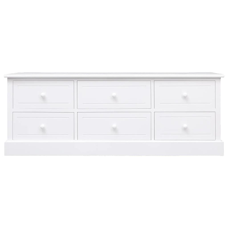 Tv-meubel 108x30x40 cm massief paulowniahout wit MeubelReus