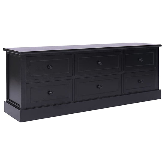 Tv-meubel 108x30x40 cm massief paulowniahout zwart MeubelReus