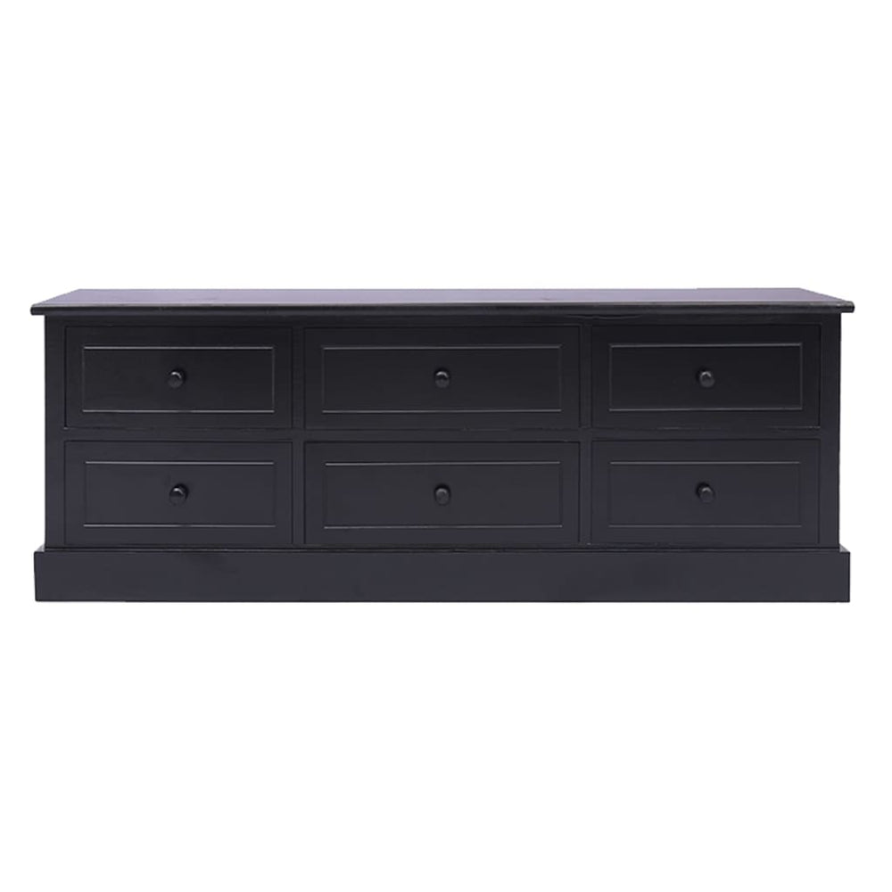 Tv-meubel 108x30x40 cm massief paulowniahout zwart MeubelReus