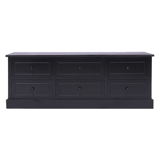 Tv-meubel 108x30x40 cm massief paulowniahout zwart MeubelReus