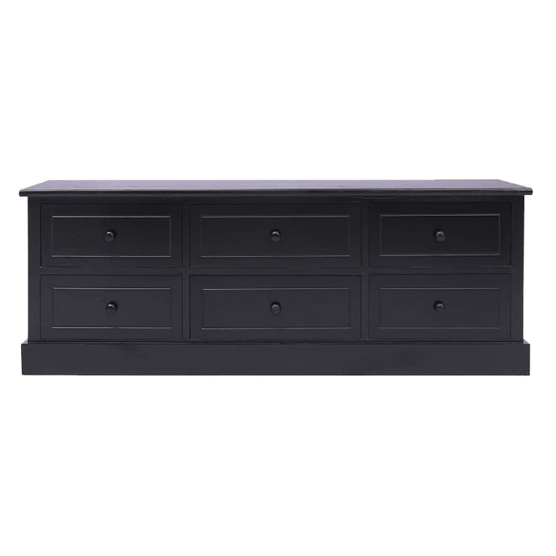 Tv-meubel 108x30x40 cm massief paulowniahout zwart MeubelReus
