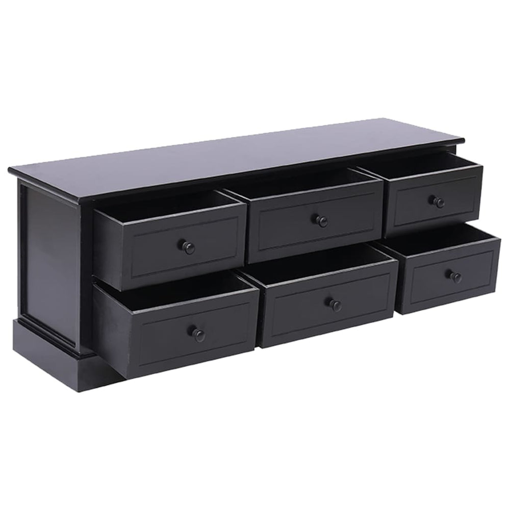 Tv-meubel 108x30x40 cm massief paulowniahout zwart MeubelReus