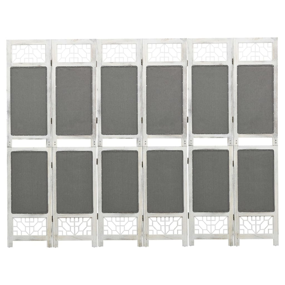 Kamerscherm met 6 panelen 210x165 cm stof grijs MeubelReus