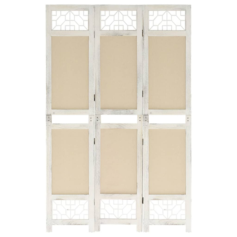 Kamerscherm met 3 panelen 105x165 cm stof crèmekleurig MeubelReus